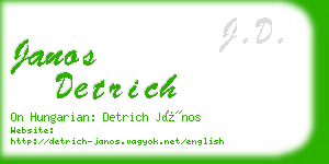 janos detrich business card